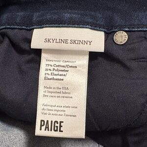 PAIGE Skyline Skinny Jeans - Dark Navy